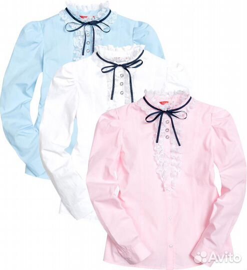 Блузка школьная для девочки, белая