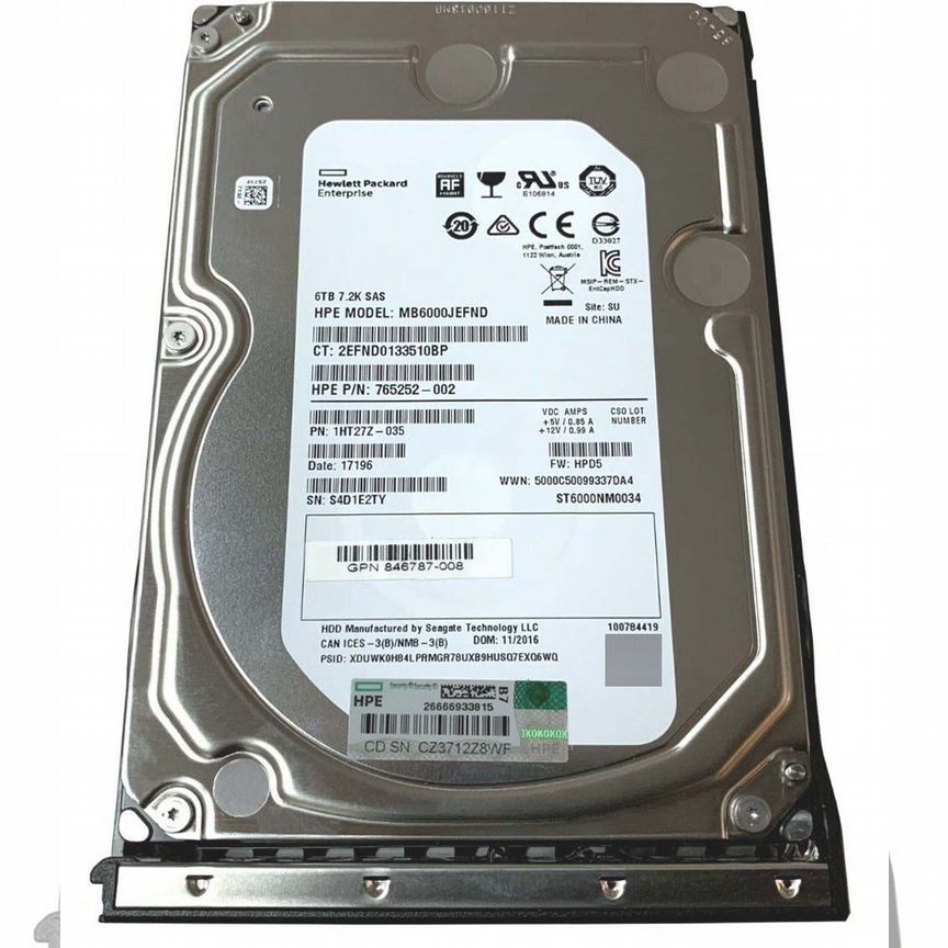 [847036-001] Жесткий Диск Hp 6tb Sas 3,5" Hdd 847036-001