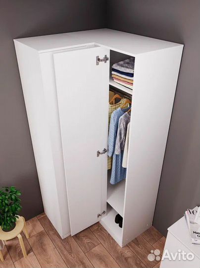 Угловой шкаф белый