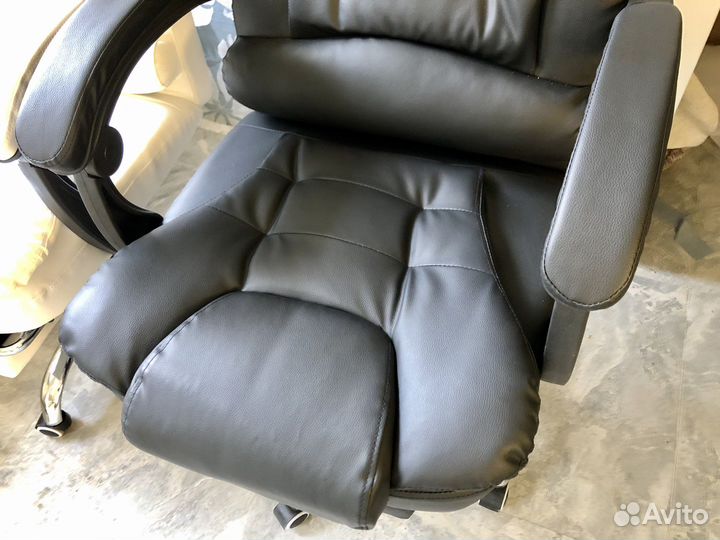 Компьютерное кресло с массажем эко-кожа