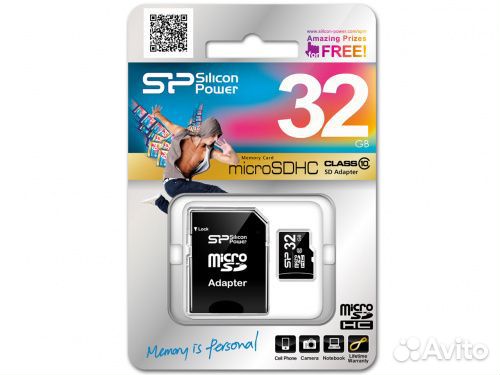 Карта MicroSD Silicon Power на 32GB