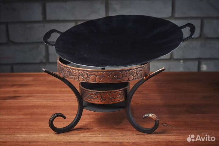 Садж С цельными ручками (воронёная сталь)