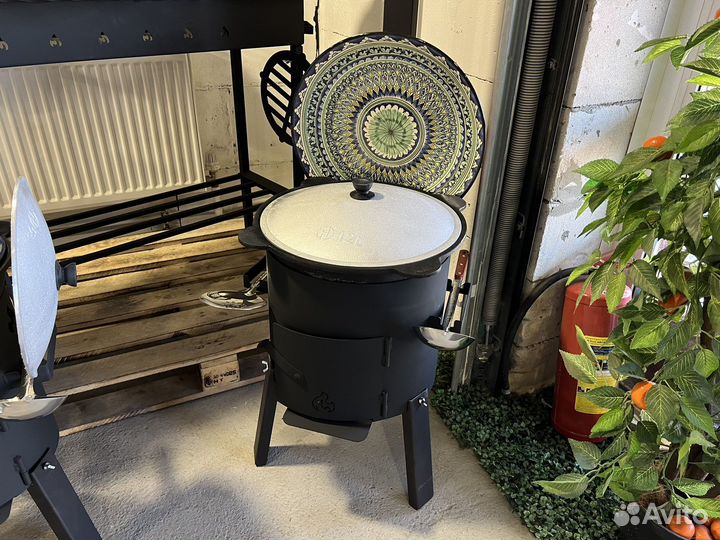 Комплект печь для казана 12 литров с трубой