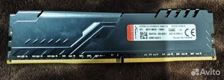 Память Kingston HiperX Fury Black 16 Гб