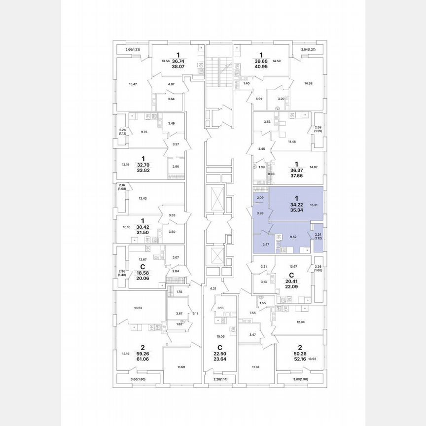 1-к. квартира, 35,3 м², 9/12 эт.