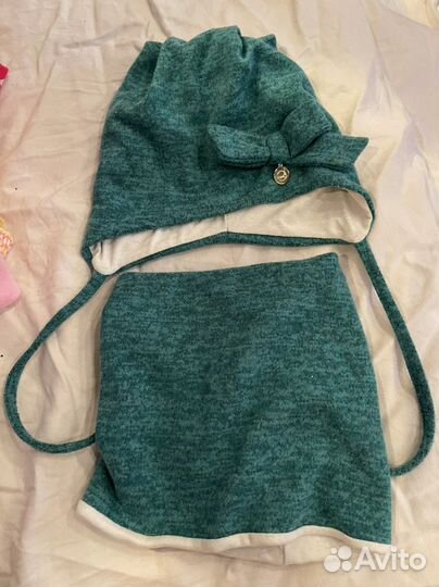 Комплект шапка+снуд для девочки 2-4 гола