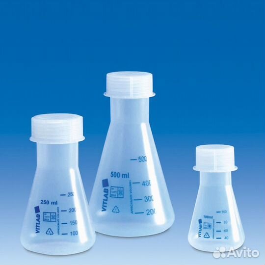 Колба коническая, 500 мл, с навинч. крышкой, полип