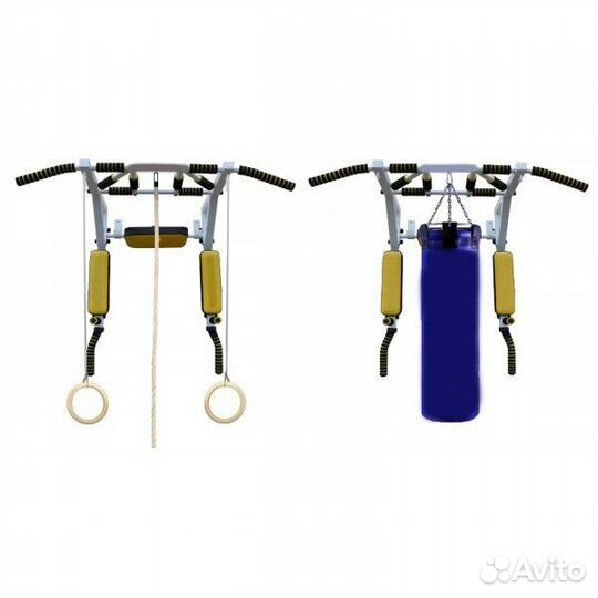 Турник 3в1 Мультихват Белый+черный, в упаковке