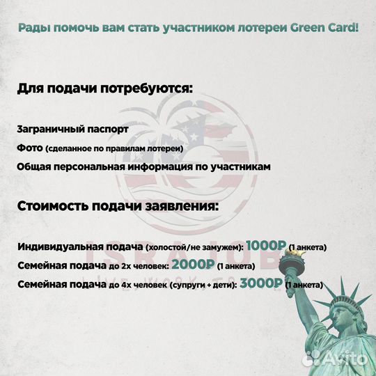 Грин карта США 2025 Green Card DV-2025 Грин кард