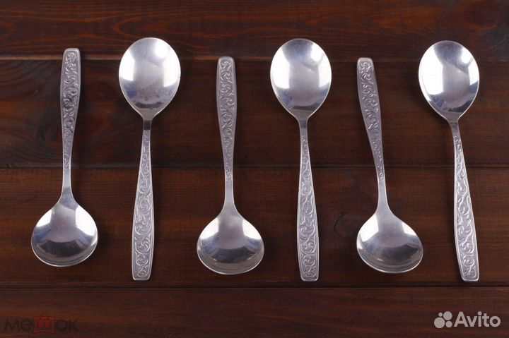 Ложки столовые 20 см мельхиор (мнц) СССР 6 штук