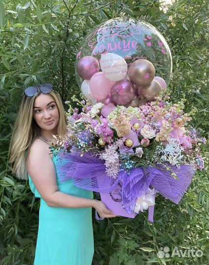 Сьедобные вкусные букеты с шарами баблс