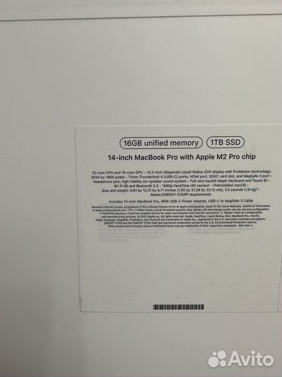 Macbook pro m2 14 16 1 tb space gray