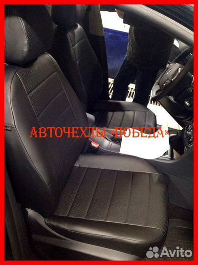 Чехлы Citroen C4 Sd из экокожи чёрные Классика