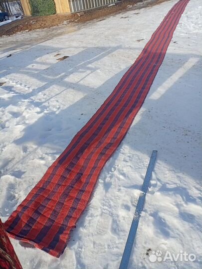 Ткань дорожка лён домотканный крашенный