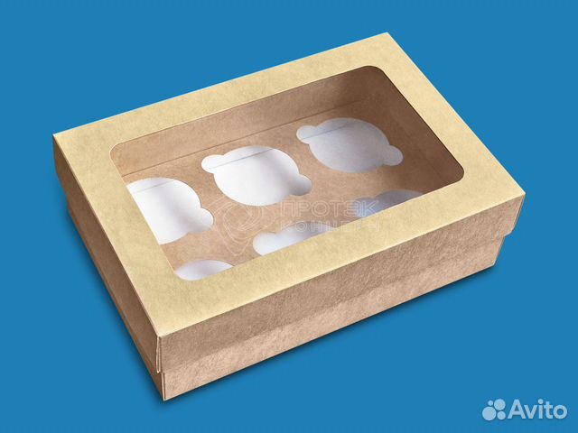 Коробка для 6 капкейков, маффинов и кексов