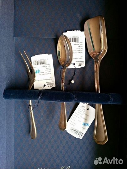 Набор для десерта, серебро 925 проба