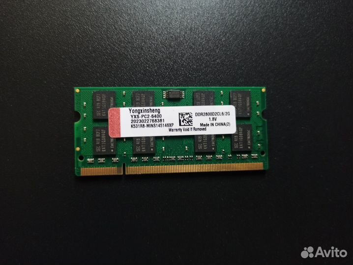 DDR2 2GB 800MHz для ноутбука So-dimm новые