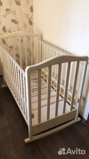 Кровать маятник papaloni айвори бук + матрас