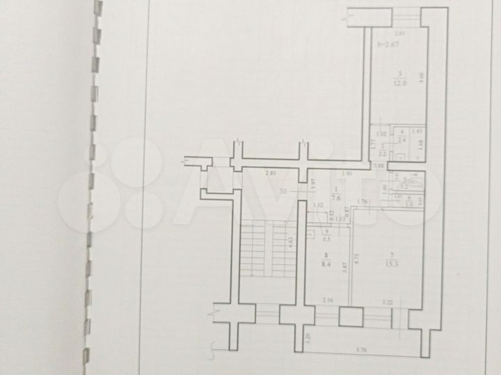 2-к. квартира, 60 м², 5/5 эт.