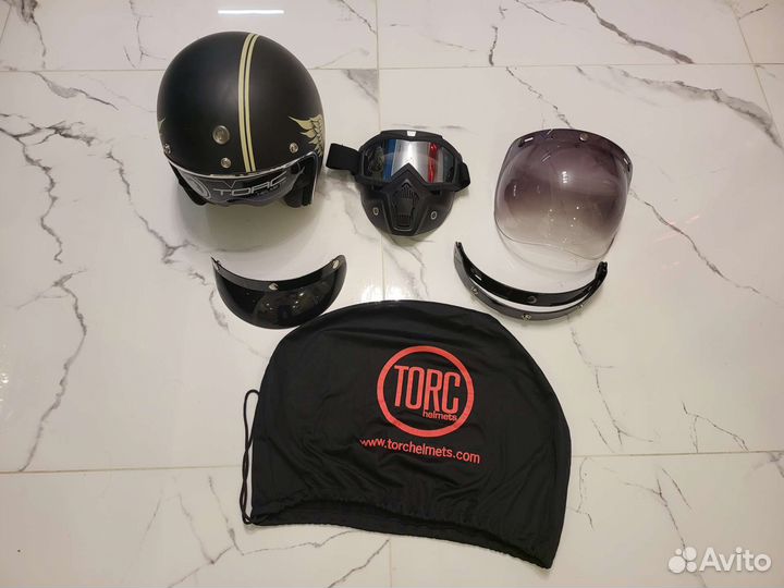 Мотошлем Torc T57 3/4 Wheel черный матовый