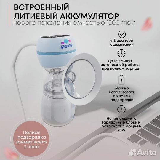 Молокоотсос электрический + пакеты для хранения