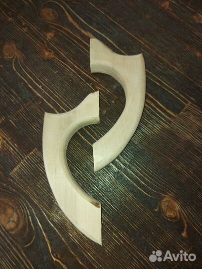 Дверные ручки деревянные, для бани (2 шт), берёза