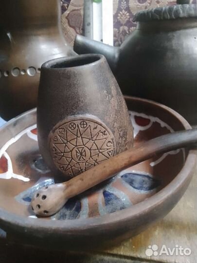 Керамика, исинская глина,чайник, крынка, сахарница