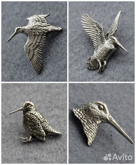 Значок брошь для охотника Вальдшнеп