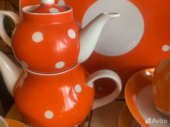 Сервиз чайный и кофейный Дулево в горошек