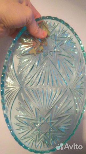 Блюдо из цветного купоросного стекла и другие СССР