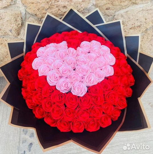 Букеты из Атласных лент 101 роза