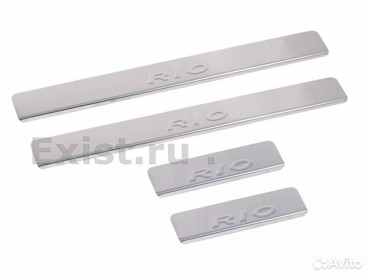 Накладки порогов Kia Rio IV c 17 г. нержавейка