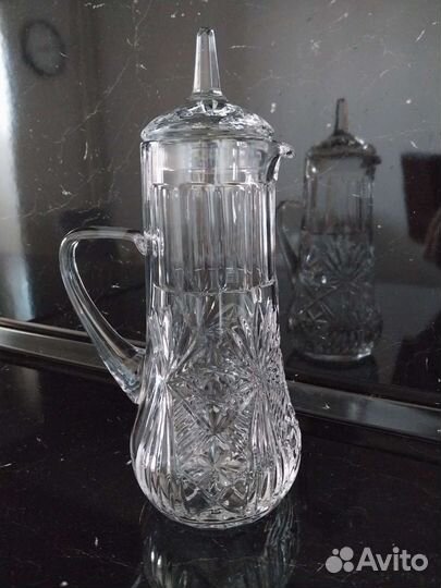 Кувшин хрустальный с крышкой СССР 1,5 литра