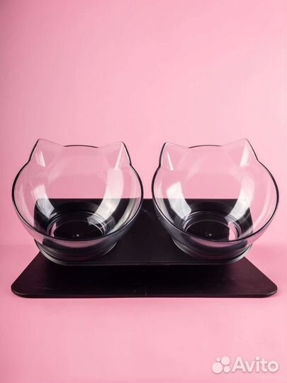 Миска двойная для животных на подставке