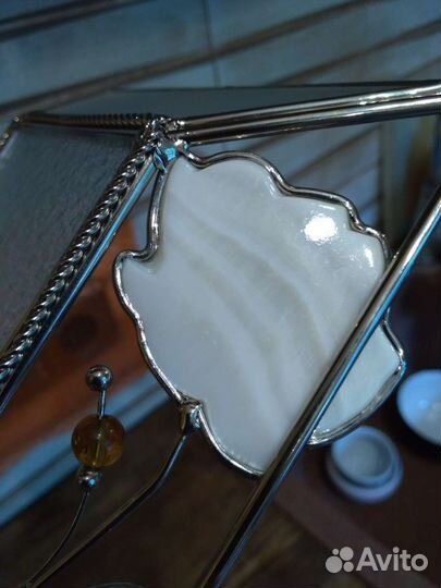 Вазочка с декором из натурального перламутра