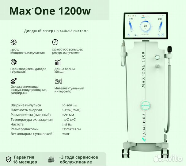 Аппарат для эпиляции Лю'Минес Max’One 1200в