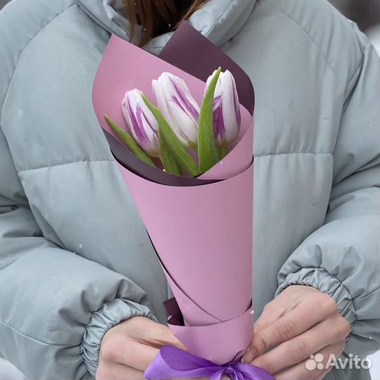 Цветы оптом (Букет из 3 тюльпанов)