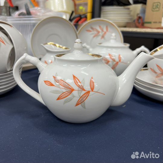 Сервиз чайный Листья, Дулево Ветка СССР (сзр)