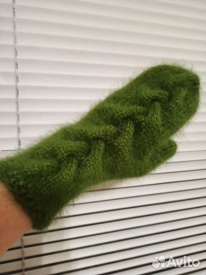 Варежки из пуха норки