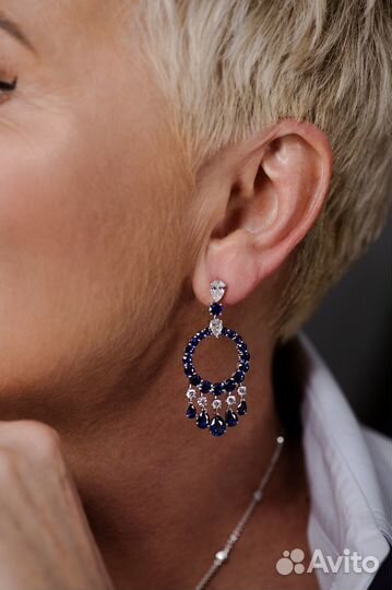 Серьги Graff Sapphire and Diamonds Gypsy Earrings GE