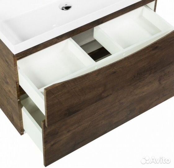 Тумба с раковиной BelBagno Marino-H60 90-BB900/450-LV-MR-AST Rovere Moro