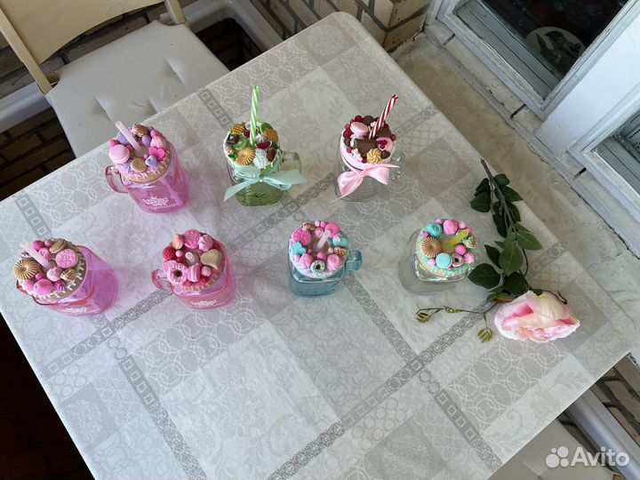 Кружка / банка с декором из полимерной глины