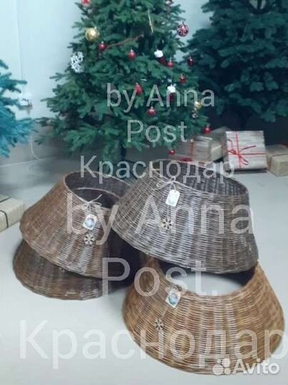 Плетеное кашпо для ёлки