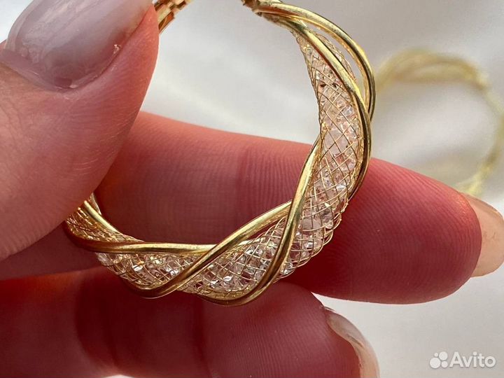 Серьги плетенки из бижутерного сплава