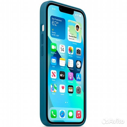 Силиконовый чехол MagSafe для iPhone 13, Blue Jay
