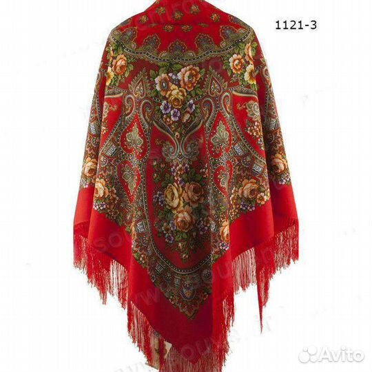 Павлопосадский платок шерсть 146/146