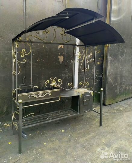 Кованый казан мангал с печкой