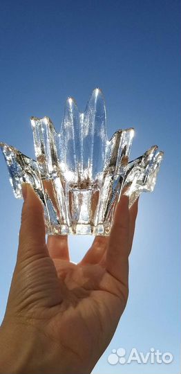 Подсвечники скандинавское ледяное стекло