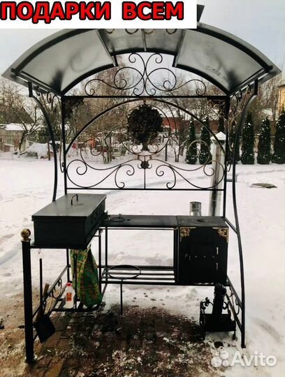 Мангалы с печью под казан