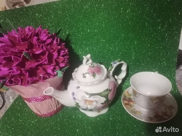 Набор кружка, чайник Букет